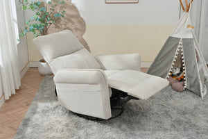 English Elm 360° Swivel Rocker Recliner Chair with Pull-Ring Recline, 360° Swivel, Rocking Comfort for Living Spaces Gray W1028S00049