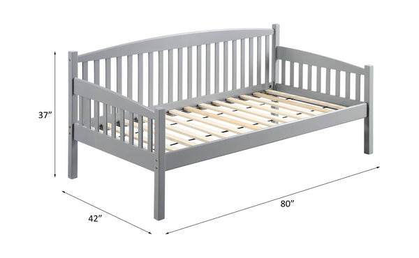 English Elm Caryn Gray Mission Daybed Twin with 13-Slat Support, 12" Clearance, Pine Composite Wood, 330lb Capacity B2726S00337