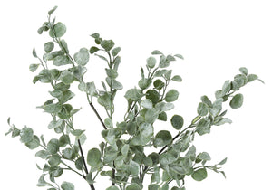 English Elm Artificial Eucalyptus Floor Plant 44" Tall in Sleek Black Pot with 1440 Lifelike Leaves, No Care Needed Green 37 L x 7 W x 7 H B2710P220048