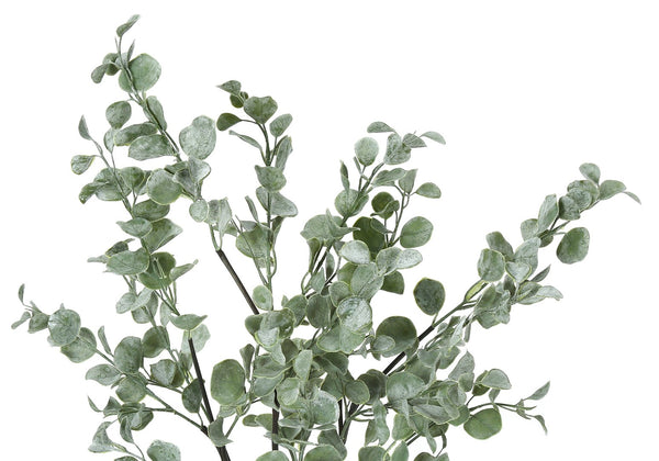 English Elm Artificial Eucalyptus Floor Plant 44" Tall in Sleek Black Pot with 1440 Lifelike Leaves, No Care Needed Green 37 L x 7 W x 7 H B2710P220048