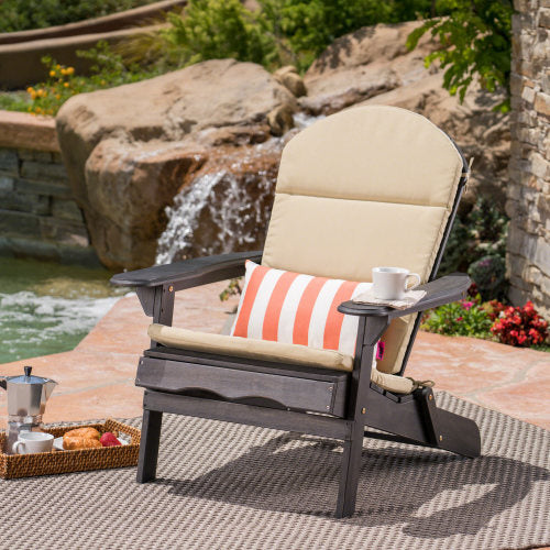 English Elm Christopher Knight Home® - Chair Cushion, Khaki Adirondack Style, Water-Resistant Fabric, Tailored Comfort For Outdoor Seating N769P577024K