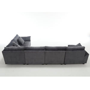 English Elm Oversized Modular Sectional Sofa Set - Corduroy Deep Seat Comfort For 5 W2325S00018-GIGA