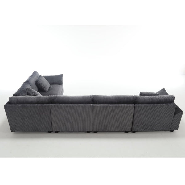 English Elm Oversized Modular Sectional Sofa Set - Corduroy Deep Seat Comfort For 5 W2325S00018-GIGA