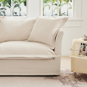 English Elm Koala Chenille Sectional Sofa with Chaise High Back Cushions and Washable Cover W3041P240115
