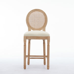 English Elm Solid Wood Bar Stools Set Of 2 – Elegant French Country Design With Upholstered Comfort For Your Bar W1622P221400-GIGA