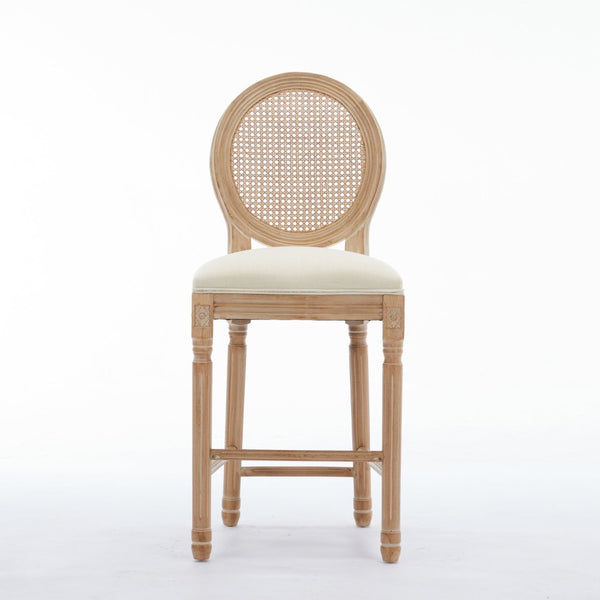 English Elm Solid Wood Bar Stools Set Of 2 – Elegant French Country Design With Upholstered Comfort For Your Bar W1622P221400-GIGA