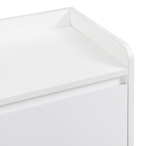 English Elm ON-TREND Modern Shoe Cabinet with Adjustable Shelves, Solid Wood Legs, Spacious Entryway Storage Sideboard White WF321211AAK