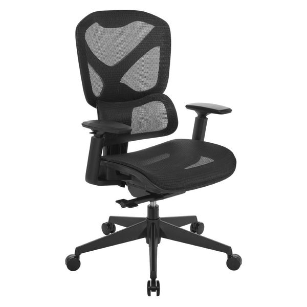 OSP Home Furnishings Mesh Back Ergonomic Manager Chair with Lumbar Support and Adjustable Arms for Office Use 71142M-3