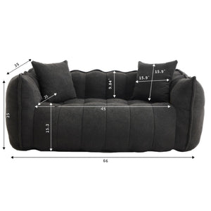 English Elm Soft Beanbag Chair For Two - High-Resilience Foam Comfort, Ideal For Gaming, Reading & Lounging W1996P309526-GIGA