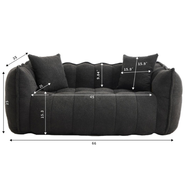 English Elm Soft Beanbag Chair For Two - High-Resilience Foam Comfort, Ideal For Gaming, Reading & Lounging W1996P309526-GIGA