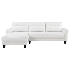 English Elm Granholm Teddy Bear Fabric Sectional Sofa with Curved Arms and Tapered Wood Legs B062S01454