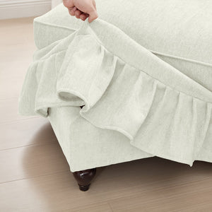 English Elm Classic 2 Piece Modular Couch Set: Elegant Chenille Sofa & Loveseat With Dual-Style Ruffle Skirts W3041S00237