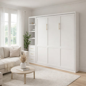 English Elm Diy Queen Murphy Bed with Integrated Workspace Desk for Studio and Home Office W5290S00002