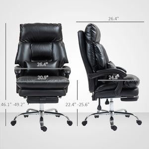 English Elm Office Massage Chair High Back Executive Recliner with Lumbar Heat and Footrest T3971P408813