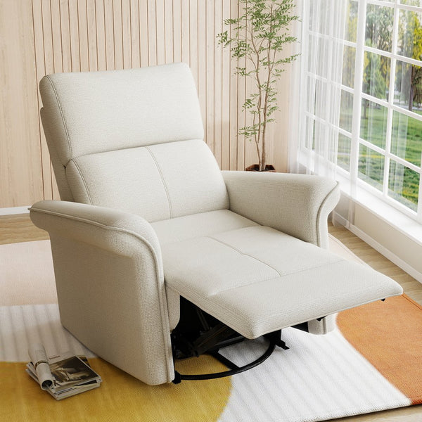 English Elm Power Power Swivel Rocker Recliner Chair with Wide Armrests, Dual USB Charging Ports, Compact Comfort Gray W1028S00054