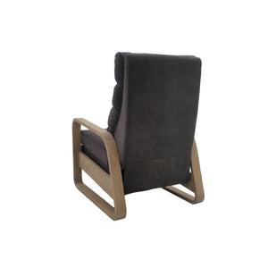 JLA Home Chapel Hill - Wood Chapel Hill Jordan push-back Recliner with Solid Wood Frame, Chenille Upholstery, Compact Comfort and Timeless Mid-Century Style Grey CH103-0074