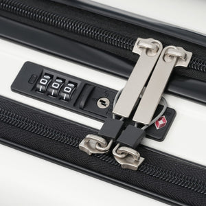 English Elm Luggage 5 Piece Hardside Abs Set with Front Access Carry on and Tsa Spinner Wheels White N732P391579K