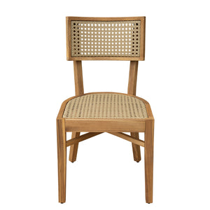 English Elm Christopher Knight Home® - Netro Acacia Wood Dining Chair Set of 2 with Light Brown Wicker Rattan Backrest Rustic Teak Comfort (96) N775P321708T