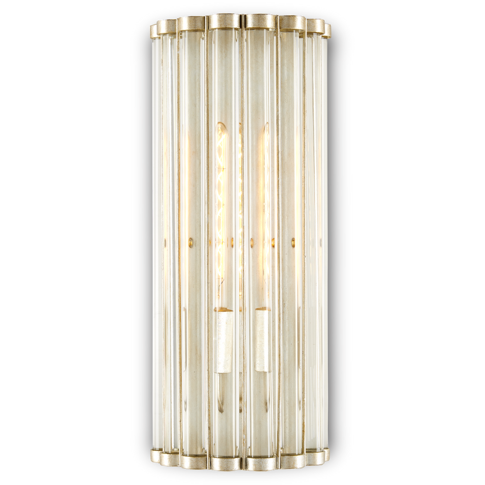 Warwick Wall Sconce - Timeless Crystal and Wrought Iron Design in Contemporary Silver Leaf Finish