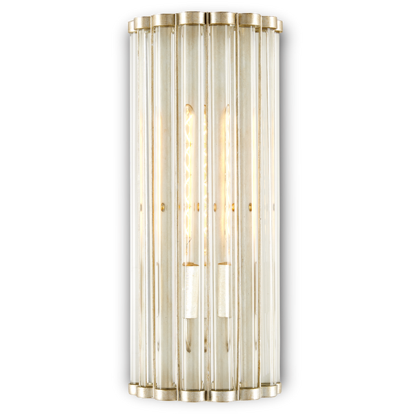 Warwick Wall Sconce - Timeless Crystal and Wrought Iron Design in Contemporary Silver Leaf Finish