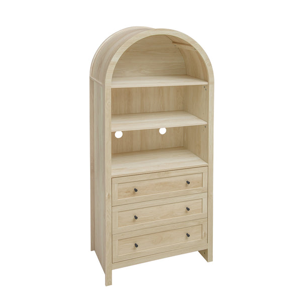 English Elm Arched Modern Farmhouse Pantry Cabinet - Versatile Wood Storage With Adjustable Shelves & Drawers W688P278921