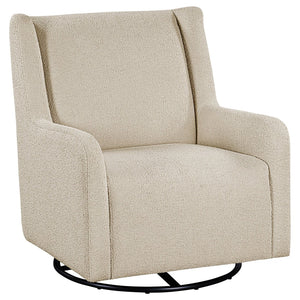 English Elm Calianna Boucle Barrel Accent Chair with Oak Legs for Living Room or Bedroom Beige B062P451746