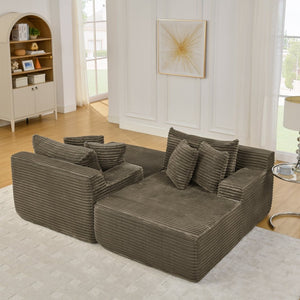 English Elm Two-Seater Lazy Lounge Chair - Plush Velvet Sofa For Relaxed Indoor Living, No Assembly Needed! W487S00379-GIGA