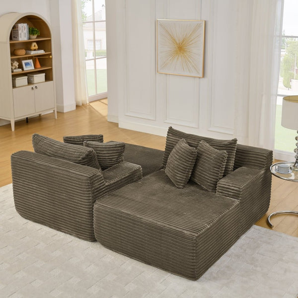 English Elm Two-Seater Lazy Lounge Chair - Plush Velvet Sofa For Relaxed Indoor Living, No Assembly Needed! W487S00379-GIGA