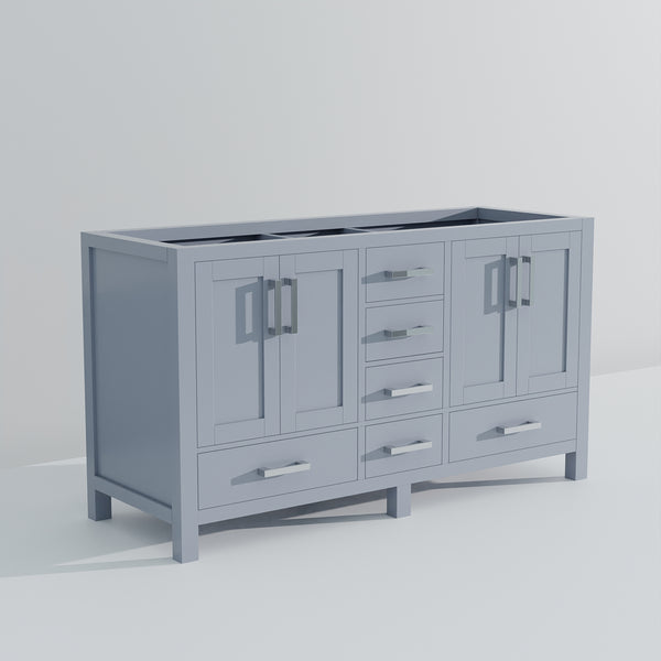 English Elm Dark Grey Double Bath Vanity - 60" W Stylish Storage Solution With Soft-Close Drawers & Easy Setup B2731P258876