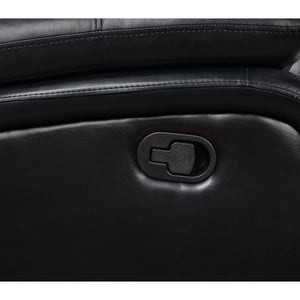 English Elm Elodie Black 2-Piece Reclining Sofa Set with Tufted Faux Leather, Pillowtop Arms & Plush Legrests B062S01113