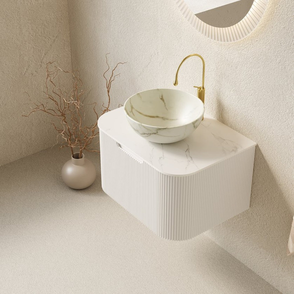 English Elm Dina Floating Bathroom Vanity with Sintered Stone Top and Crystal Glass Basin W2615S00717