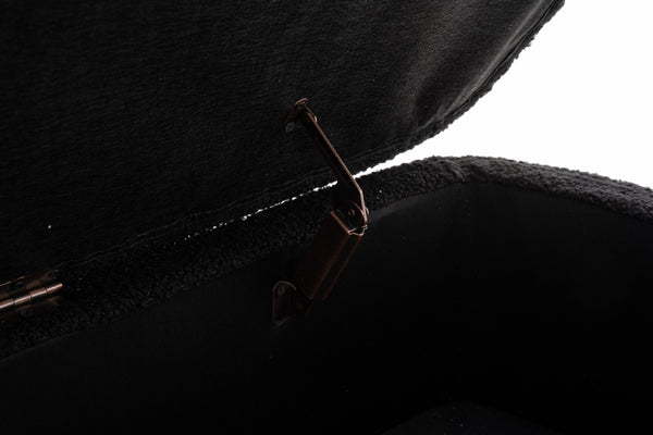 English Elm Bench Modern Black Upholstered Storage Seat – Versatile Entryway, Living Room, Or Bedroom Accent T3903P372081