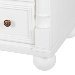 English Elm 35.6" Freestanding Bathroom Vanity with Roman Column Base and Ceramic Integrated Sink W1801S00009
