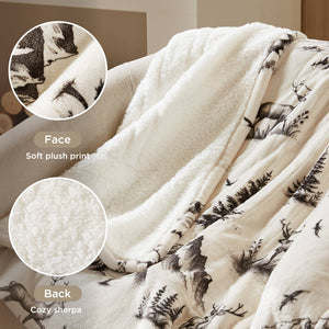 English Elm 1-piece Aztec Heated Throw with 12 Settings Auto Shutoff Soft Ivory Boho Blanket B035P408333