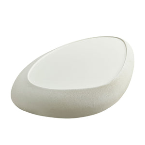 English Elm 47.24''fiberglass Oval Coffee Table Faux Stone Finish Sculptural Low Profile Living Room White W2582P431179