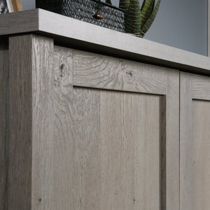 English Elm Armoire, Rustic Brown Finish With Hidden Storage, Garment Rod & Adjustable Shelf For Compact Spaces B356P402677