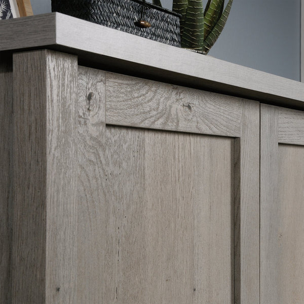 English Elm Armoire, Rustic Brown Finish With Hidden Storage, Garment Rod & Adjustable Shelf For Compact Spaces B356P402677