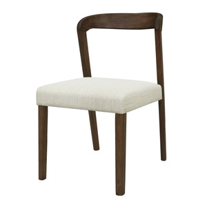 English Elm Christopher Knight Home® - Solid Rubber Wood Dining Chairs Set Of 2 - Walnut & Beige - Stylish Comfort For Modern Dining Spaces N771P292085T