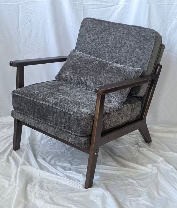 English Elm Mid-Century Modern Accent Chair - Elegant Vintage Luxury Leisure Chair For Stylish Living Spaces W1893P395634