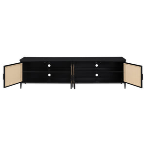 English Elm Kenneth Wide Rattan Front Metal Media Console for Large Living Room Tvs B062P440087