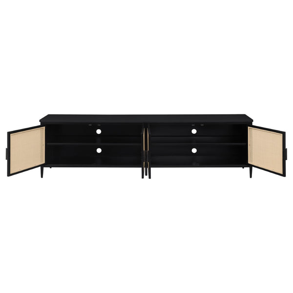 English Elm Kenneth Wide Rattan Front Metal Media Console for Large Living Room Tvs B062P440087