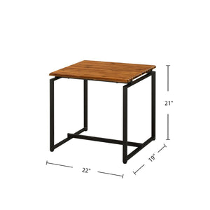 English Elm 3 Piece Rectangular Coffee and End Table Set with Sleek Veneer Finish, Metal Frame, Easy Assembly Black,Oak B016P317310