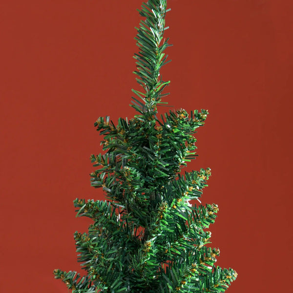 English Elm 7ft Matte Black Pencil Christmas Tree with 250 Warm Led Lights for Small Spaces T3971P400969