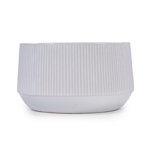 English Elm 2 Pieces Ceramic Flowerpot Set - Modern Glossy White Planters For Garden, Patio & Indoor Décor W3273P321386