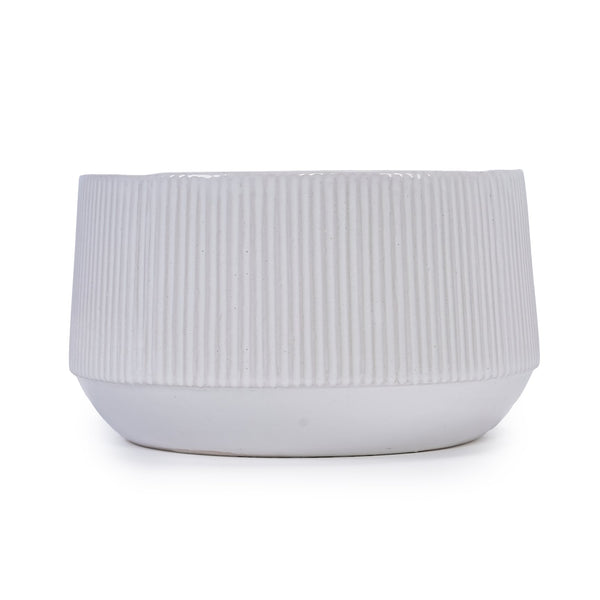 English Elm 2 Pieces Ceramic Flowerpot Set - Modern Glossy White Planters For Garden, Patio & Indoor Décor W3273P321386