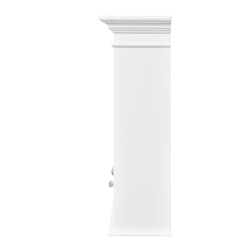 English Elm 40" Medicine Cabinet with Mirror, 6 Adjustable Shelves, Wall-Mounted Bathroom Organizer, White Modern Design N710P264317K