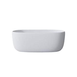 English Elm 51'' Stone Resin Freestanding Soaking Tub Matte White Spa Bath with Drain W2753P191225