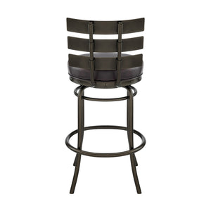 English Elm Piren Swivel Counter Or Bar Stool In Mocha Finish With Brown Faux Leather For Modern Comfort B2736P268557-GIGA