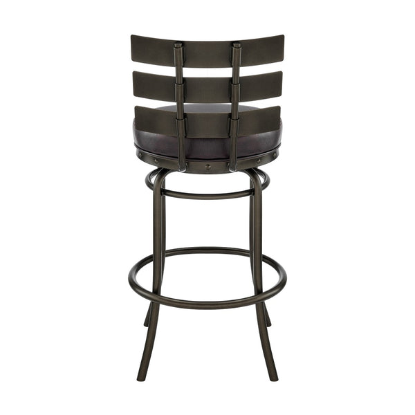 English Elm Piren Swivel Counter Or Bar Stool In Mocha Finish With Brown Faux Leather For Modern Comfort B2736P268557-GIGA