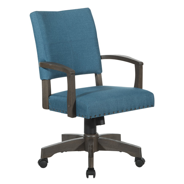 OSP Home Furnishings Santina Bankers Chair Antique Grey / Blue